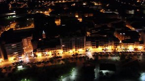Imágenes aéreas de noche